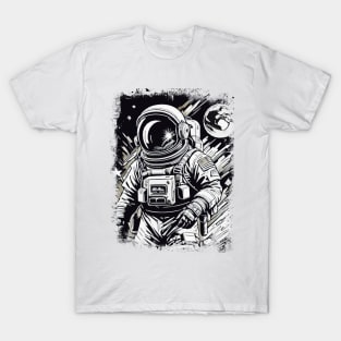 Astronaut in space Abstract Science fiction illustration T-Shirt